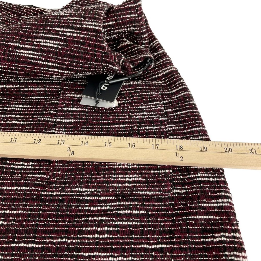 Karl Lagerfeld Paris Dress Womens Size 8 Maroon Black Tweed Sleeveless Zip Nwt - Picture 8 of 9